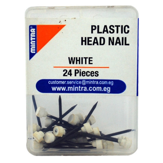 Image de Pack de clous à tête en plastique, blanc, 24 pièces, 50 g – Mintra 96464