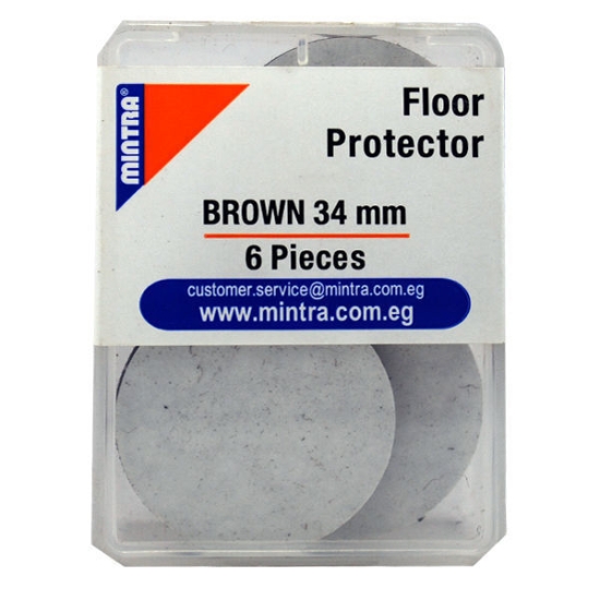 Image de Protecteur de sol rond double face, 3,4 cm marron - Mintra