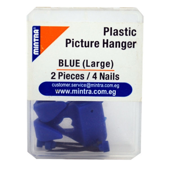 Imagen de Percha de Plástico Azul 2 Piezas 4 Clavos - Mintra 96456