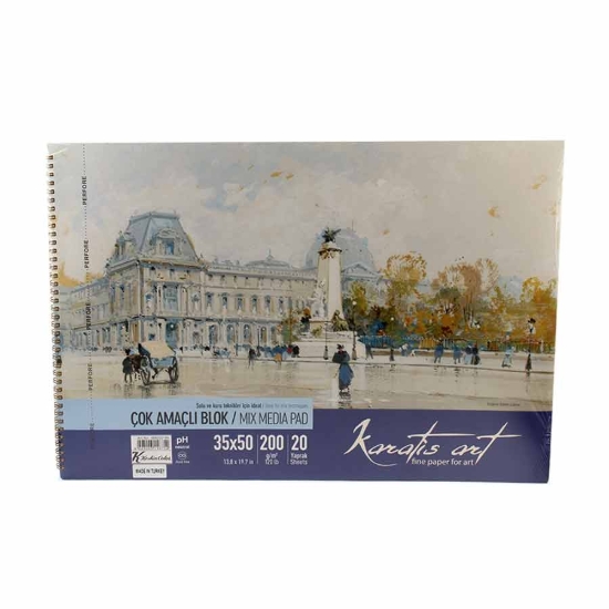 Picture of اسكتش رسم 200 جم 35×50 سم 20 صفحة سلك – Karatis Art 48600299