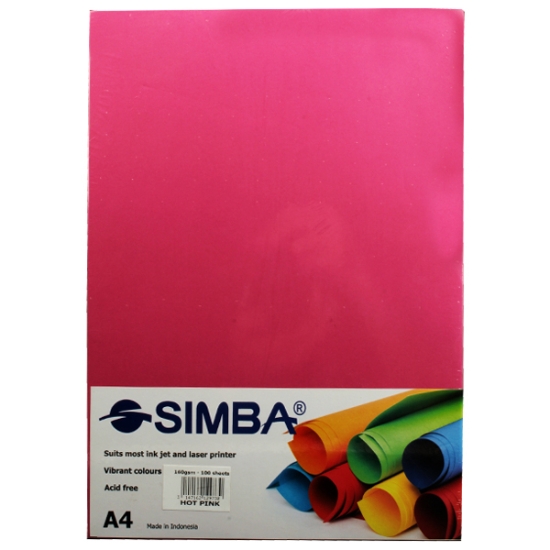 Bild von Simba Pink Kopierpapier Packung 160g/m² 100 Blatt 4A.