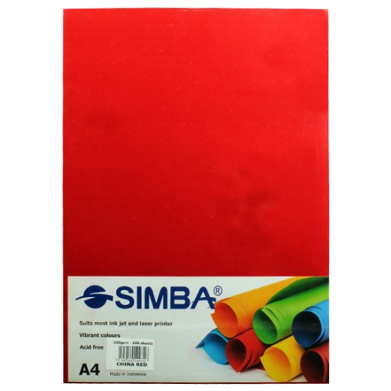 Bild von Rotes Kopierpapier-Paket 160g/m² 100 Blatt 4A Simba.
