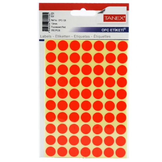 Picture of استيكر مكتبى فوشيا 5 ورقات دائرى 13 مم A5 / 70 - تانيكس موديل OFC-129