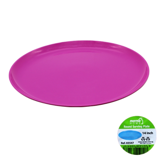 图片 塑料圆形上菜盘 fuchsia 14 英寸 - Mintra Home 03547