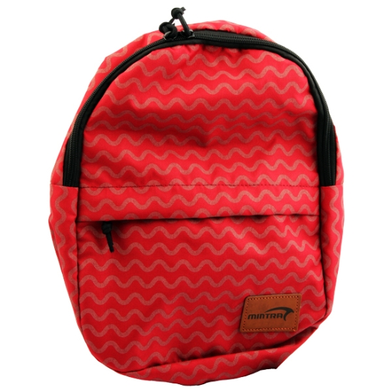 Imagen de Mochila escolar roja impresa con 2 cremalleras, 10 litros – Mintra 08124.