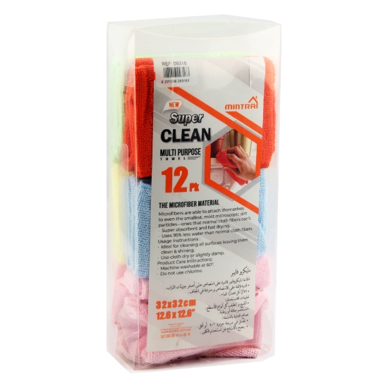 Imagen de Toalla de limpieza de microfibra 12 piezas 32×32 cm - Mintra 09318