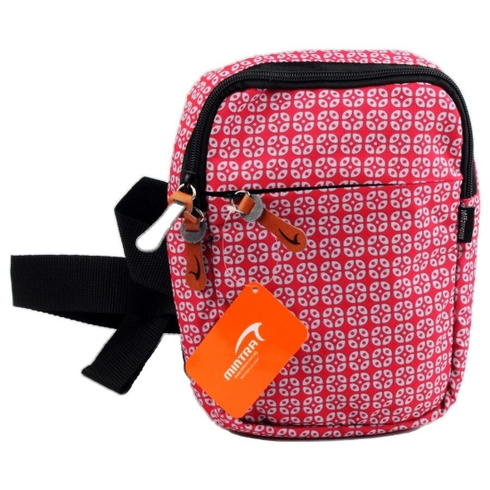Image de Sac bandoulière à pois ciel rouge, 3 zips, 5 * 22,5 * 16 cm – Mintra 09564.