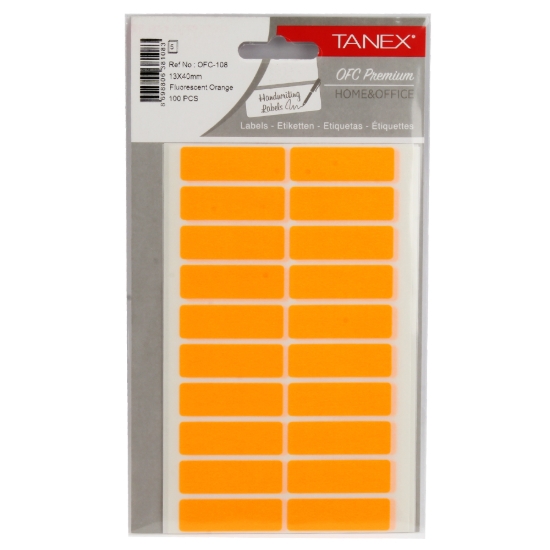 Imagen de Etiqueta de escritura a mano naranja 40 × 13 MM A5 Tanex Modelo OFC-108