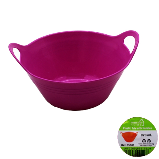 Bild von Eimer mit Griffen Rosa 970 ml - Mintra 5301