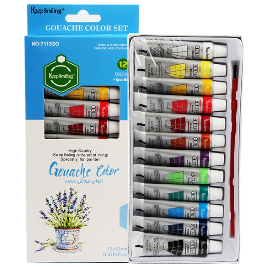 Picture of Keep Smiling Gouache Paint, 12ml Tubes, 12 Colors - Model 7112GO