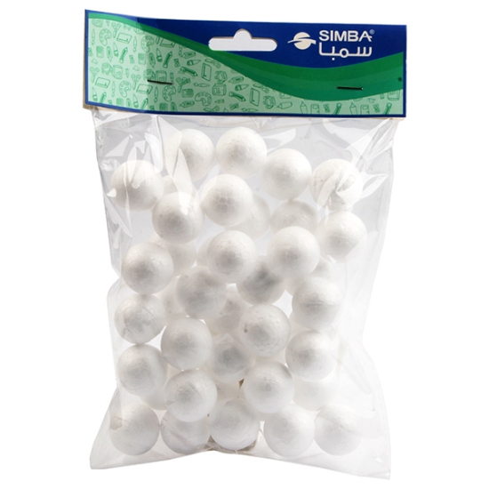 Image de Boule en mousse, blanche, 2,5 cm, sachet de 40 pièces – Simba Modèle Y-008