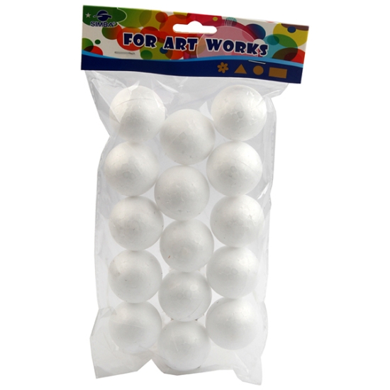 Imagen de Pelota de espuma, blanca, 4 cm, bolsa con 15 unidades – Simba Modelo Y-005