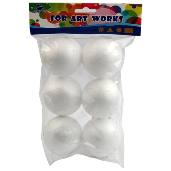 Image de Boule en mousse, blanche, 6 cm, sachet de 6 pièces – Simba Modèle Y-003