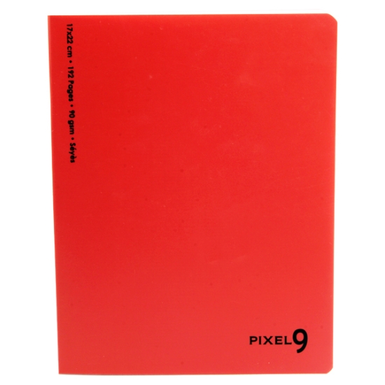 Bild von Französisches geheftetes Notizbuch Rot 96 Blätter 22 x 17 cm – Mintra Pixel 9