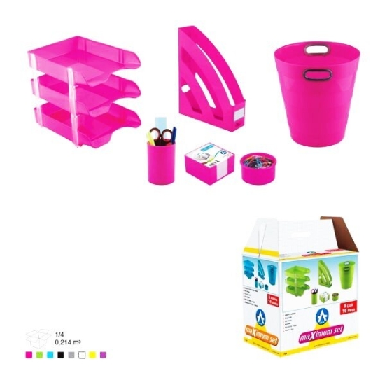 Imagen de Juego de Suministros de Oficina 7 Piezas - Fucsia - Ark 1355