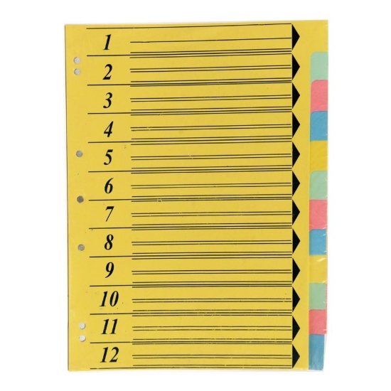 Image de Diviseurs en carton 12 couleurs