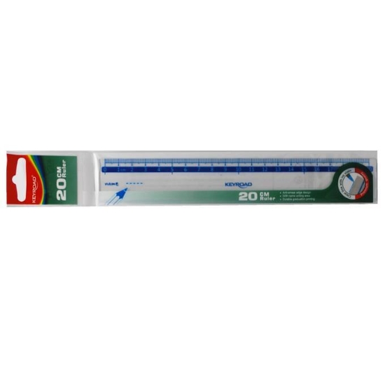 Bild von Transparente Kunststofflineal 20 cm – Keyroad Modell KR971375