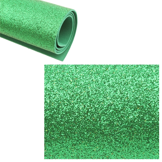 Imagen de Hoja de espuma EVA con purpurina 2mm verde claro 50 x 70 cm - Simba