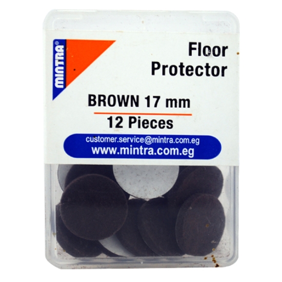 Image de Protecteur de sol rond double face, 1,7 cm marron - Mintra