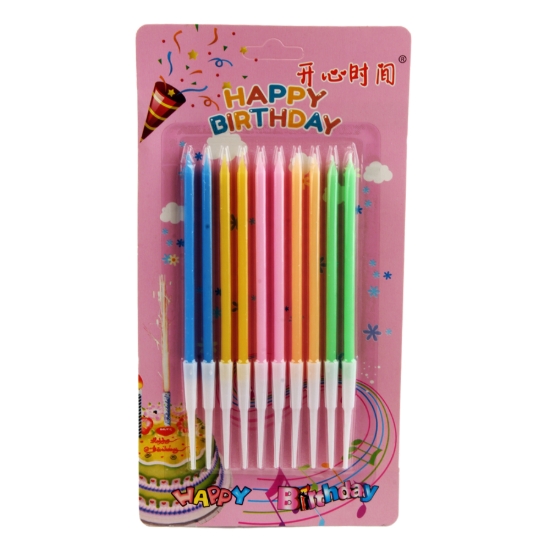 Image de Bougies fines colorées, 10 pièces