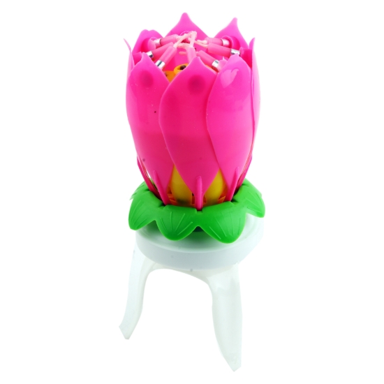 Imagen de Vela musical en forma de flor grande