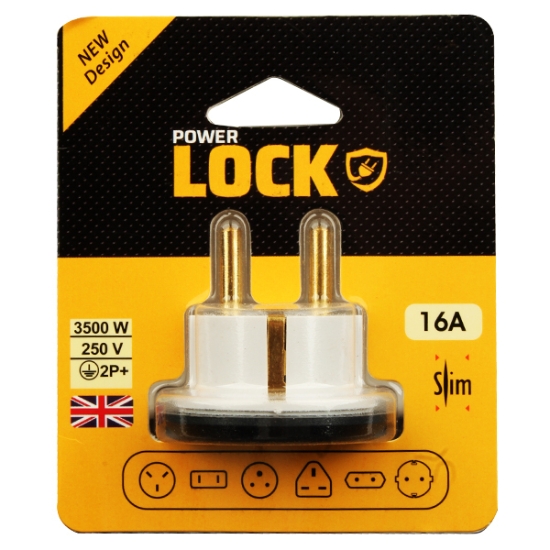 Picture of Triple socket adapter, 16-amp, 250-volt Power lock
