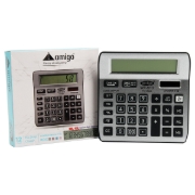 Picture of Silver 12 Digits Office Calculator - Amigo WT - MI 513