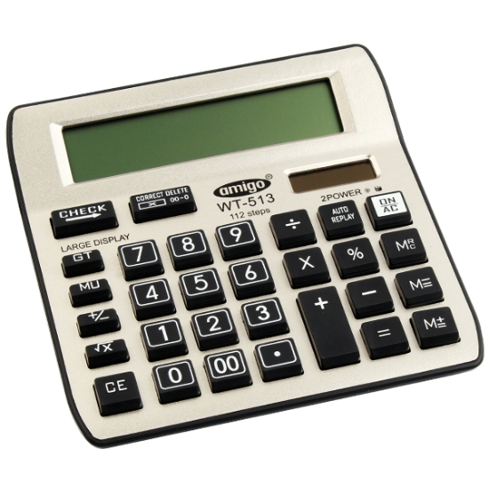 Imagen de Calculadora de Oficina 12 Dígitos Dorada - Amigo WT - MI 513