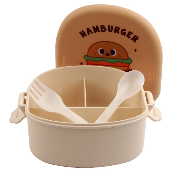 Image de Boîte à lunch divisée 3 + fourchette et cuillère - AP -4