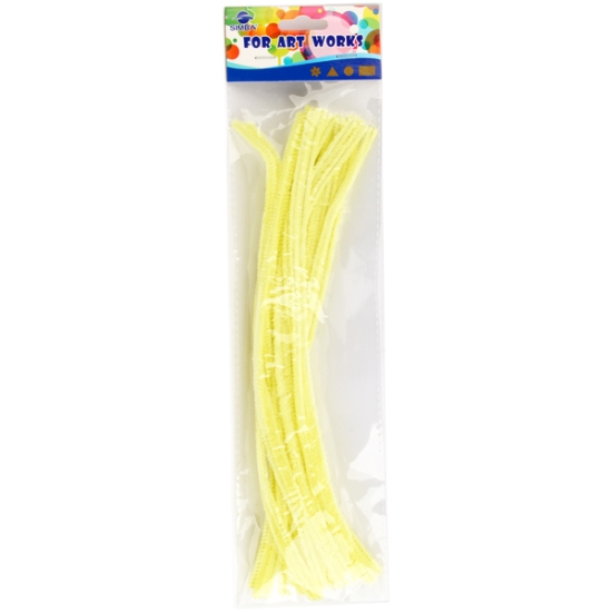 Imagen de Varillas de alambre flexible tipo chenilla – paquete de 20 unidades – color amarillo pastel – Simba modelo MT203