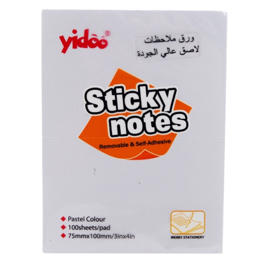 Picture of ستيكي نوت سادة 100 ورقة لون لبني فاتح باستيل مقاس 7.5 * 10 سم يادو موديل SN3626