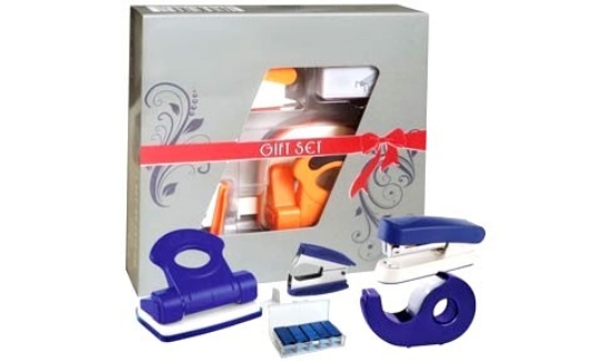 Picture of طقم  مكتبي رايون 5 قطع دباسة + خرامة + خلاعة + قطاعة سلوتيب + علبة دبوس موديل SS-1015-HO