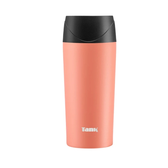 Bild von Thermobecher Edelstahl Orange Sicherheitsknopf 450ml Tank