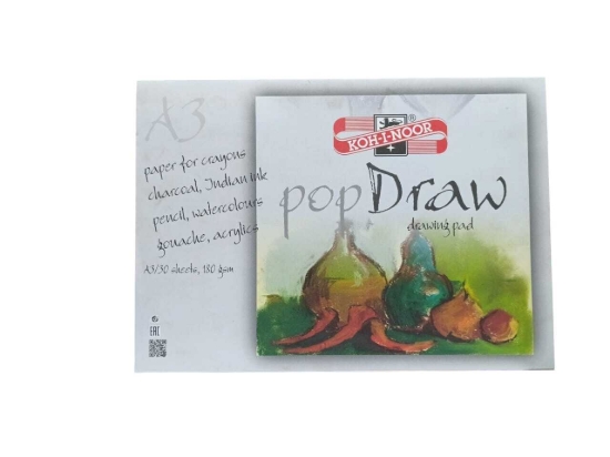 Picture of اسكتش رسم أبيض للفنانين - كوهينور - كعب 180 جم - 30 ورقة A3