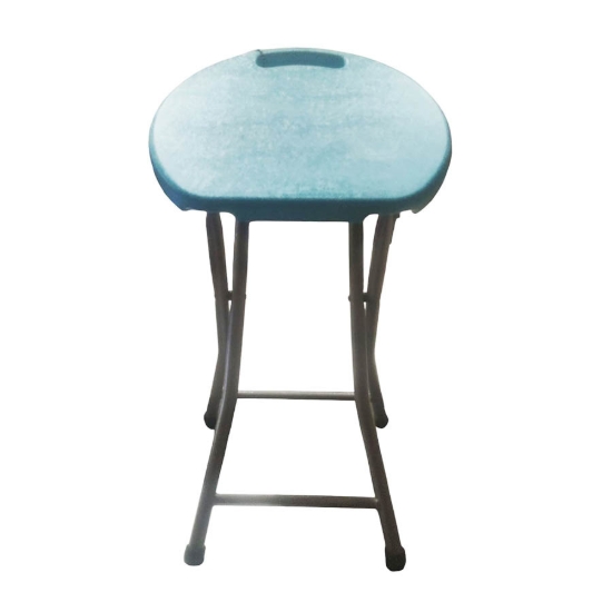 Image de Chaise Ronde en Plastique Turquoise avec Cadre Métallique Pliable 32*71 cm - Mintra 07813