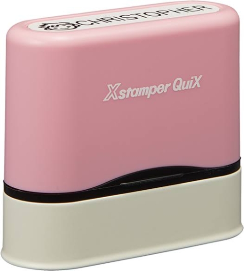 Imagen de Sello de nombre rectangular 9.5×46 mm rosa - X-Stamper QN41Shchihata
