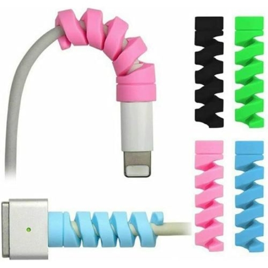 Picture of Spiral Silicone Cable for Mobile Charger Connection Protection, 4 Pieces, 4 Colors