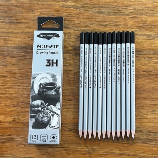Image de Crayon graphite hexagonal Acmeliae gradué Modèle 8000-3H