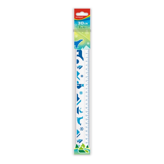 Picture of مسطرة بلاستيك كى روود -  30 سم مطبوعة أشكال - موديل KR972440