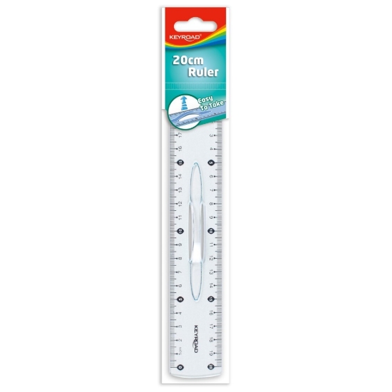 Picture of Transparent plastic ruler 20 cm with handle – Keyroad Model KR971059-20