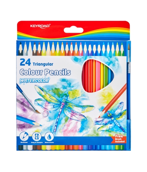 Picture of طقم ألوان خشب مائية اكوا ڤان 24 لون + فرشاة 0.3 مم - كي رود موديل KR972680