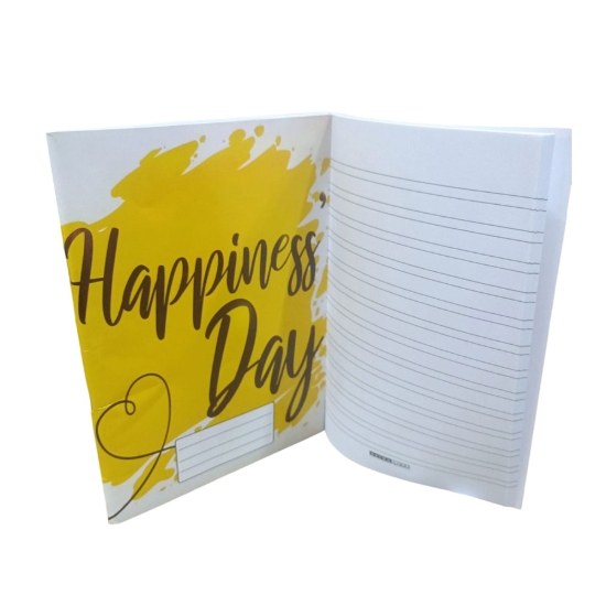 Picture of كشكول مدرسى انجليزى 60 ورقة، شكل happiness غلاف كوشيه مقاس 16 × 22.5 - اكسترا لاين